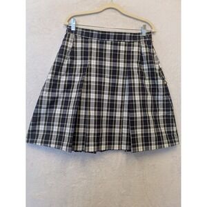 Dennis Jr Size 13 Plaid Pleated School Uniform Skirt Junior Girls Navy White